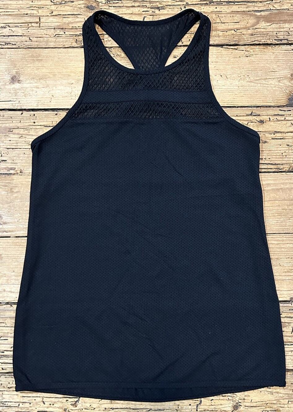 Lorna Jane Women’s Size S Black Mesh Racerback Tank Top NWOT